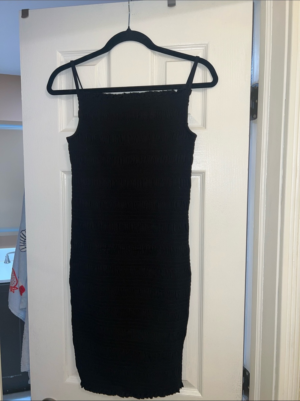 H&M Women’s Black Smocked Bodycon Dress
